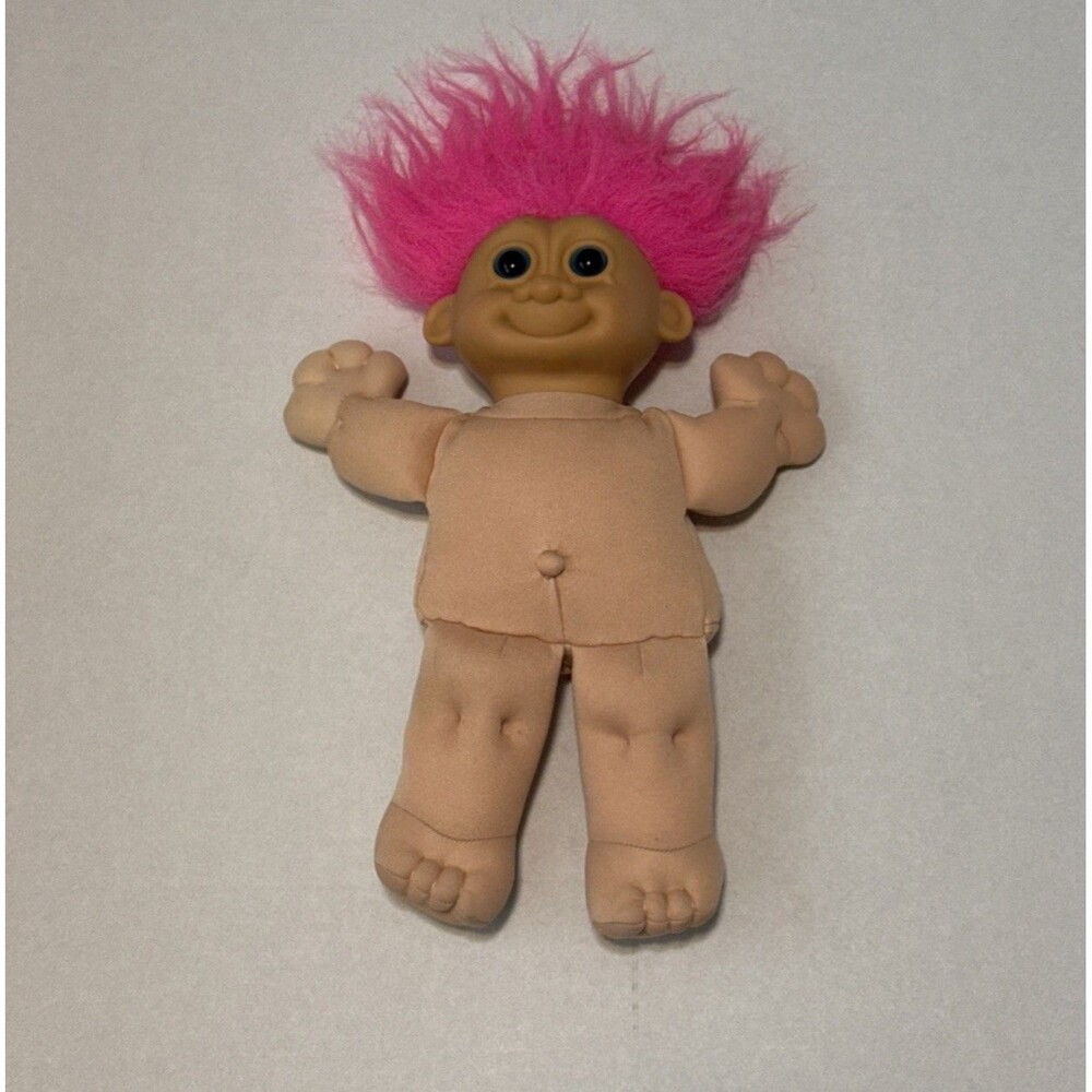 Russ Berrie Troll Doll 12 Inch Hot Pink Hair Large Soft Body No Clothes
